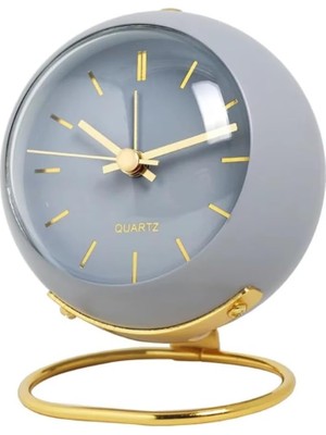 Mey İthalat Valkyrie Akar Saniyeli Işıklı Metal Gold Dijital Masa Saati Alarmlı Mavi