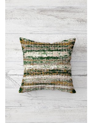 Mey İthalat Pelangi Batik Renk Geçişli Çift Tarafı Baskılı Gizli Fermuarlı Yastık Kılıfı Kırlent Koltuk Yastık Kılıfı, Beyaz-Yeşil-Sarı 45 x 45