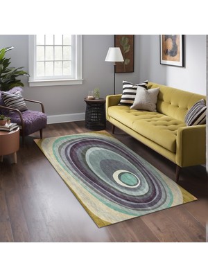 Mey İthalat Reler Kadife Kaymaz Pamuk Tabanlı Yıkanabilir Antibakteriyel Salon Halısı 140X200