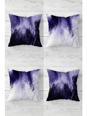 Mey İthalat Pelangi Batik Renk Geçişli Gizli Fermuarlı Kırlent Kılıfı Koltuk Yastık Kılıfı TAKIM(4ADET), Mor-Siyah-Beyaz 43 x 43, 3856758045457