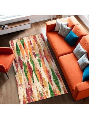 Mey İthalat Colorina Kadife Kaymaz Pamuk Tabanlı Yıkanabilir Antibakteriyel Salon Halısı 200X300