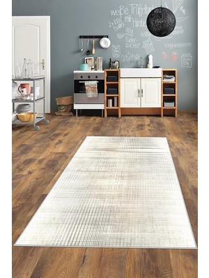 Mey İthalat Pelangi Krem Abstract Desen Yıkanabilir Kaymaz Taban Leke Tutmaz Modern Salon Halısı ve Yolluk, Krem 160 x 240, 135825316024005