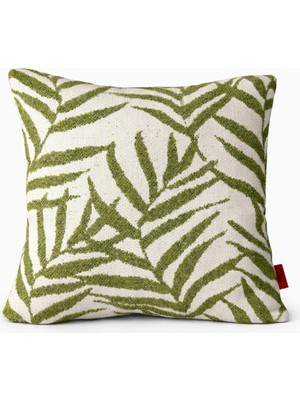 Mey İthalat Forest Leaf Outdoor Yeşil - Krem Dekoratif Yastık 45X45 cm – Suya Dayanıklı, Solmaya Dayanıklı Kumaş, Dolgulu Bahçe Balkon ve Teras Kırlenti