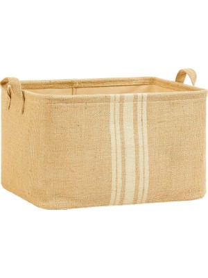 Mey İthalat Ocean Home Textile Çizgili Jüt Sepet 42 x 31 x 25 cm
