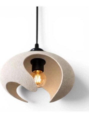 Vendly Beton Dokulu Iskandi̇nav Premi̇um Salon Oturma Odası Avize 21 x 26 cm Beyaz