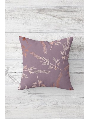 Mey İthalat Pelangi Dekoratif Modern Çift Tarafı Baskılı Gizli Fermuarlı Yastık Kılıfı Kırlent Koltuk Yastık Kılıfı, Rose Gold-Lila 45 x 45
