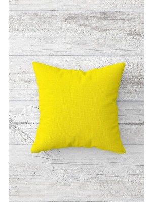 Mey İthalat Pelangi Düz Renkli Sarı Çift Tarafı Baskılı Gizli Fermuarlı Yastık Kılıfı Kırlent Koltuk Yastık Kılıfı, Sarı 45 x 45, 24691119445451