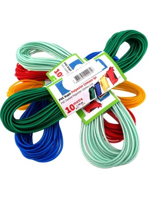 Mey İthalat Tek-Iş Pvc Kaplı Çamaşır Ipi, 10 Metre, Renkli