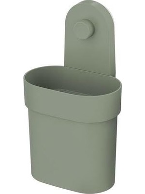 Mey İthalat Ikea Vantuzlu Kutu, Zeytin Yeşili 13X22X10 cm Düzenleme Kutusu Asılır