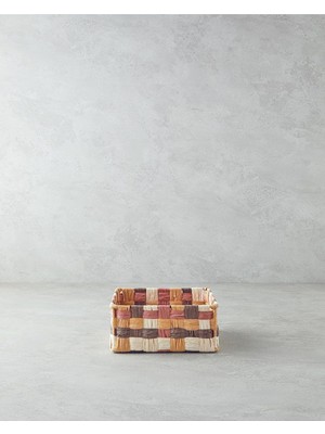 Mey İthalat Modern Square Kağıt Ip Sepet Kahve 26X26X12 cm
