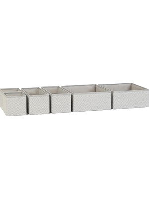 Mey İthalat Ocean Home Textile 6'lı Gri Balıksırtı Çekmece Içi Düzenleyici Kutu 2 Adet 28 x 28 x 13/2 Adet 28 x 13 x 13/2 Adet 14 x 14 x 13 cm