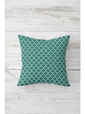 Mey İthalat Pelangi Mint Ogea Desenli Çift Tarafı Baskılı Gizli Fermuarlı Yastık Kılıfı Kırlent Koltuk Yastık Kılıfı, Gök Mavisi 45 x 45