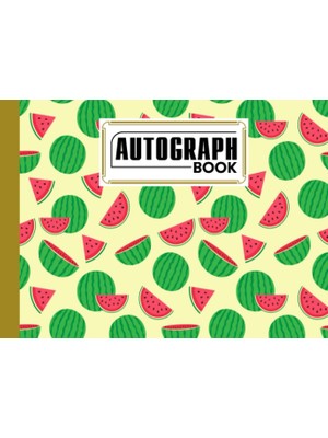 Mey İthalat Autograph Book: Watermelon Cover | Memory Book, Signature Celebrity Memorabilia Album Gift, Size 8.25" x 6" By Corinna Berndt