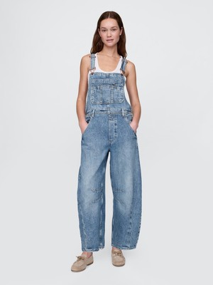 Gap Kadın Mavi Horseshoe Denim Tulum