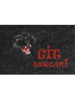 Mey İthalat Monnhein Tasarımlı Dekoratif Kapı Önü Paspas, Dış Mekan/ev Içi/banyo/mutfak/yatak Odası/giriş Paspasları (Git Buradan Siyah, 45X70)