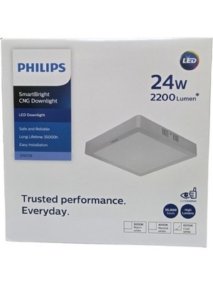 Philips Smartbright Sıvaüstü Kare Tavan LED Lamba 24W 4000K Beyaz(Beyaz ile Sarı Arası Işık) 2200 Lümen 29,5 cm Plastik Gövde