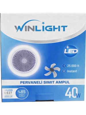 Mey İthalat Aksu Wınlıght WL-4040 Pervaneli Simit Ampül E-27 40W 4000LM 80X240MM