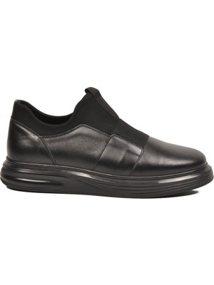 Voyager Erkek Siyah Hakiki Deri Erkek Slip-On Günlük Ayakkabı Sneaker 6961 M