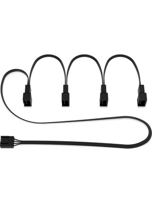 Mey İthalat Arctıc 4-Pin Pwm Fan Splitter Kablosu - 4 Kasa Fanları, Pc Fanları, Pwm Splitter Kablosu, Çoklu Fan Konektörü, Fan Splitter, Uzatma Kablosu, Splitter, Y-Splitter, Adaptör, Pc - Siyah