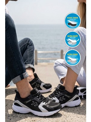 Hummel Siyah Nefes Alabilen File Detaylı Hafif Taban Erkek Yürüyüş ve Spor Ayakkabı Sneaker 900911 Hml Performance 930