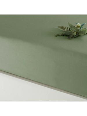 Mey İthalat Linens Mix&match Pamuk Saten Queen Size Lastikli Çarşaf Koyu Yeşil