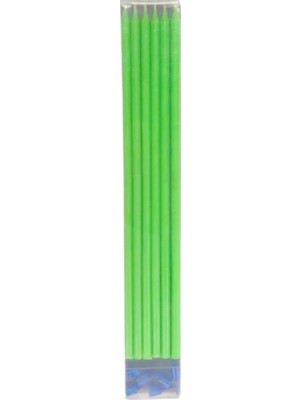 Mey İthalat Fosforlu Yeşil Çubuk Mum 20 cm 6 Adet