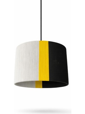 Mey İthalat Modern Sarkıt Avize – 3 Renkli (Beyaz/sarı/siyah) Kumaş Abajur | Minimal Tavan Aydınlatma | Salon, Yemek Odası, Yatak Odası Için Şık Pendant Lamp
