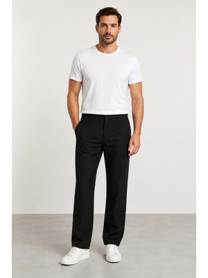 Bihan Store Erkek Yan Cep Esnek Keten Regular Fit Pantolon 2145-LACIVERT
