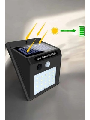 Bezos Güneş Enerjili Bahçe Lambası Solar Gece Aydınlatma Sensörlü Lamba