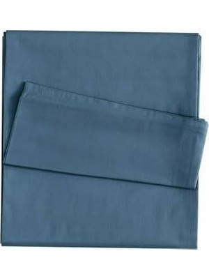 Mey İthalat Linens Mix&match Pamuk Saten Çift Kişilik Çarşaf Indigo