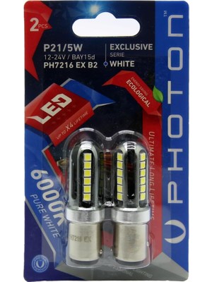 Mey İthalat Photon Ampul P21/5W 12-24V 1016 Exclusive Serie Pht PH7216 Ex B2