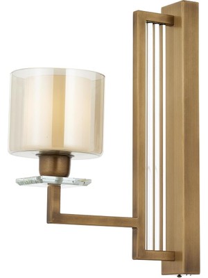 Mey İthalat Avonni AP-60190-1E Eskitme Kaplama Aplik E27 Metal Kristal 15X32CM