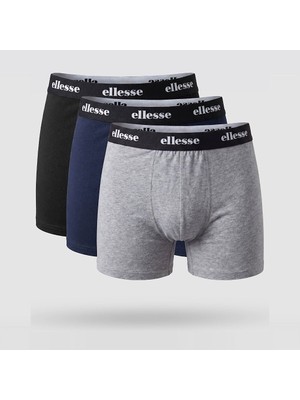 Ellesse 6SM9002-MLT Erkek 3'lü Pamuklu Boxer Seti - Siyah/lacivert/gri