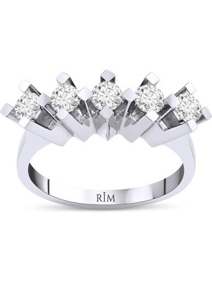 Rim Pırlanta 0.95 Karat Laboratuvar Pırlanta Beştaş Yüzük - Hrd Sertifikalı