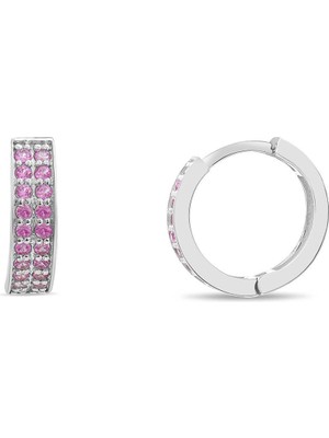 Rim Pırlanta 0.40 Karat Laboratuvar Pırlanta Morganite Küpe - Hrd Sertifikalı