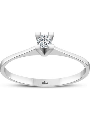Rim Pırlanta 0.15 Karat Laboratuvar Pırlanta Tektaş Yüzük - Hrd Sertifikalı