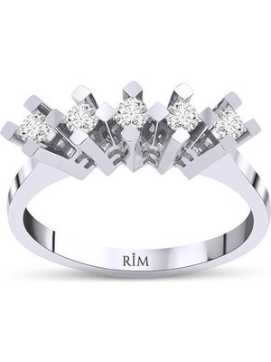 Rim Pırlanta 0.30 Karat Laboratuvar Pırlanta Beştaş Yüzük - Hrd Sertifikalı