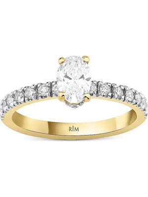 Rim Pırlanta 0.90 Karat Oval Tektaş Laboratuvar Pırlanta Yüzük - Hrd Sertifikalı