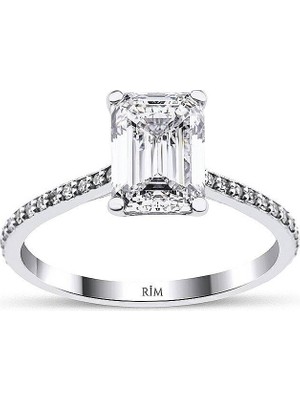 Rim Pırlanta 2.50 Karat Emerald Tektaş Laboratuvar Pırlanta Yüzük - Hrd Sertifikalı
