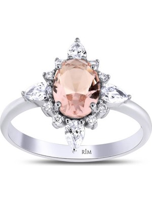 Rim Pırlanta 1.40 Karat Laboratuvar Pırlanta Morganite Yüzük - Hrd Sertifikalı