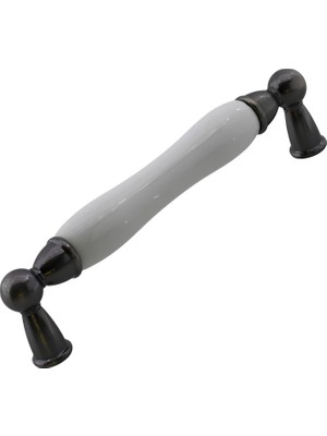Mey İthalat Domaniç Porselen Antik Nikel Kulp 128 mm Mobilya Çekmece Mutfak Dolabı Dolap Kapak Kulplar Kulb Kulp