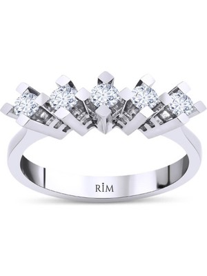 Rim Pırlanta 0.35 Karat Laboratuvar Pırlanta Beştaş Yüzük - Hrd Sertifikalı