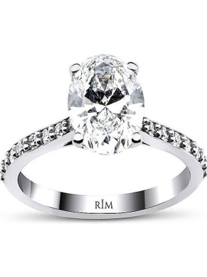 Rim Pırlanta 2.90 Karat Oval Tektaş Laboratuvar Pırlanta Yüzük - Hrd Sertifikalı