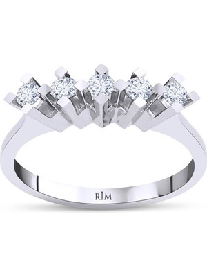 Rim Pırlanta 0.30 Karat Laboratuvar Pırlanta Beştaş Yüzük - Hrd Sertifikalı