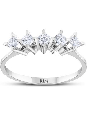 Rim Pırlanta 0.35 Karat Laboratuvar Pırlanta Beştaş Yüzük - Hrd Sertifikalı