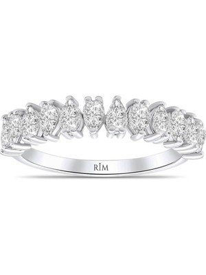 Rim Pırlanta 0.90 Karat Laboratuvar Pırlanta Yarımtur Yüzük - Hrd Sertifikalı