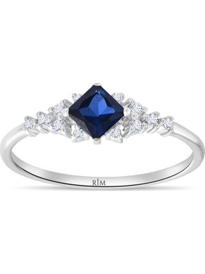 Rim Pırlanta 0.30 Karat Laboratuvar Pırlanta Safir Yüzük - Hrd Sertifikalı