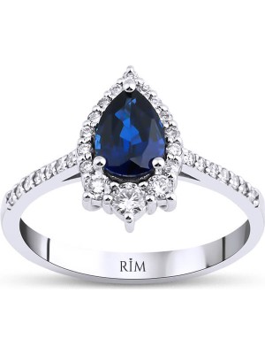 Rim Pırlanta 1.25 Karat Laboratuvar Pırlantalı Safir Yüzük - Hrd Sertifikalı