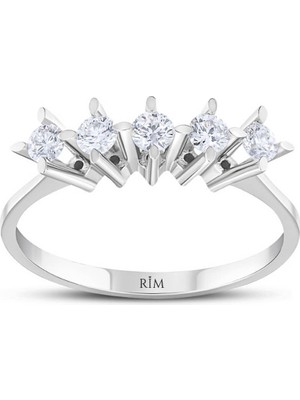 Rim Pırlanta 0.30 Karat Laboratuvar Pırlanta Beştaş Yüzük - Hrd Sertifikalı