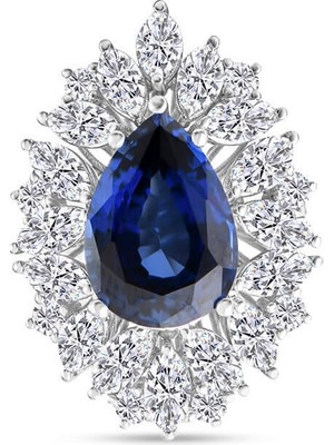 Rim Pırlanta 10.60 Karat Laboratuvar Pırlanta Safir Yüzük - Hrd Sertifikalı